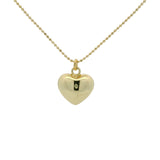 Collier chaine boules facettées dorées et coeur bombé 60 cm
