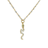 Sautoir doré rosary labradorite et serpent 80cm