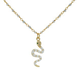Sautoir doré rosary labradorite et serpent 80cm
