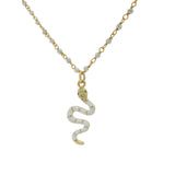 Sautoir doré rosary labradorite et serpent 80cm