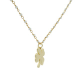 Sautoir doré rosary labradorite et trèfle 84 cm