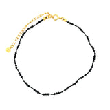 Chaine de cheville en cordon et onyx noire