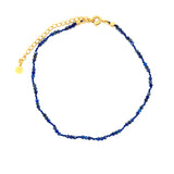 Chaine de cheville dorée en lapis lazuli