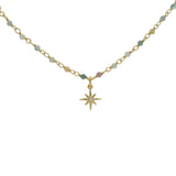 Ras de cou rosary tourmaline et soleil 38cm