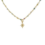 Ras de cou rosary tourmaline et soleil 38cm
