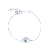 Bracelet argent 925 oeil texturé et labradorite