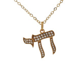 Collier doré Hai avec zircons 46 cm