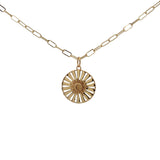 Collier doré médaille soleil et lune 42 cm