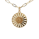 Collier doré médaille soleil et lune 42 cm