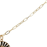 Collier doré médaille soleil et lune 42 cm