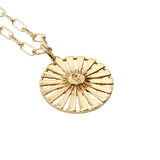 Collier doré médaille soleil et lune 42 cm