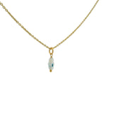 Collier doré oeil nacre main de fatma 42 cm