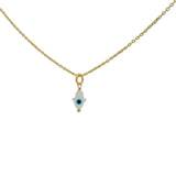 Collier doré oeil nacre main de fatma 42 cm