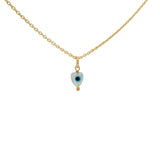 Collier doré petit coeur nacre avec oeil