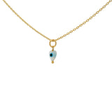 Collier doré petit coeur nacre avec oeil