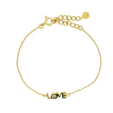 Bracelet doré LOVE zircon blanc