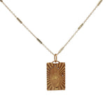 Collier doré Main de Fatma rayons soleil 42cm