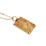 Collier doré Main de Fatma rayons soleil 42cm