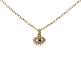 Collier doré petit oeil avec zircons 38 cm