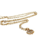 Collier doré petit oeil avec zircons 38 cm