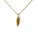 Collier doré éclair martelé "l'amour fou" 42 cm