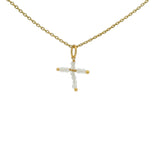 Collier doré petite croix en pierre de lune 42 cm