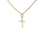 Collier doré petite croix en pierre de lune 42 cm