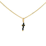 Collier doré petite croix en onyx noire 42 cm