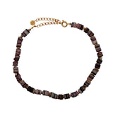 Chaine de cheville disques violets de coquillage