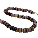 Chaine de cheville disques violets de coquillage