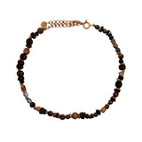 Bracelet de cheville doré perles de bois et fantaisie