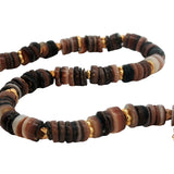 Bracelet de cheville doré coquillages marrons en disques