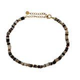 Chaine de cheville dorée disques de coquillage