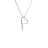 Collier en argent 925 coeurs martelés entrelacés 42 cm