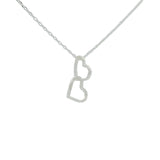 Collier en argent 925 coeurs martelés entrelacés 42 cm