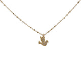 Collier doré petite colombe avec zircons 38 cm