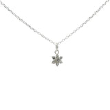 Collier argent petite fleur et zircons 42cm