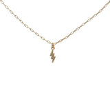 Collier doré mini éclair avec zircons 38 cm