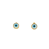 Boucles d'oreilles puces dorées oeil rond en nacre