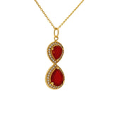 Collier doré infini onyx rouge zircons 42 cm