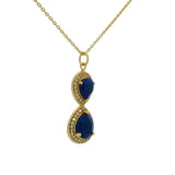 Collier doré infini Lapis et zircons 42 cm