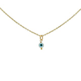 Golden necklace with mother-of-pearl eye talisman