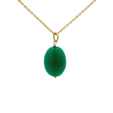 Collier doré scarabée onyx verte 42 cm
