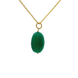 Collier doré scarabée onyx verte 42 cm