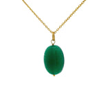 Collier doré scarabée onyx verte 42 cm