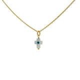 Golden necklace with mother-of-pearl eye talisman
