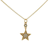 Collier doré étoile pierre de lune et zircons 42 cm