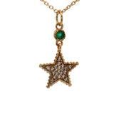Collier doré étoile pierre et zircons