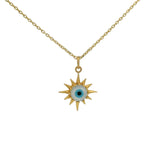 Collier doré soleil oeil en nacre