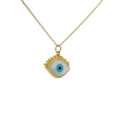 CHARM gold mother-of-pearl eye with eyelashes